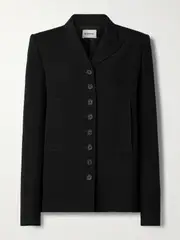 [KHAITE] KHAITE - Saraphina Grain De Poudre Jacket - Black - US12 US 12 Black