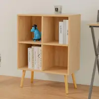 在飛比找momo購物網優惠-【ikloo 宜酷屋】北歐風極簡四格木質櫃