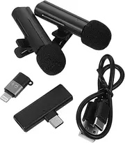 HOMSFOU Clip Wireless Lapel Mic for Content Creators Noise Cancelling Microphone for Live Streaming Interviews Video Recording Lightweight Portable Design for Outdoor Use