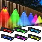 4 Pack Solar Powered Wall Fence RGB Full Color Decorative Spot Lights