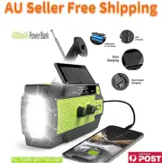 Emergency Hand Crank Solar Phone Charger 4000mAh Battery Radio LED Flashlight