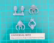 Chaos Marines Terminator Sorcerer Lord Heads x 5 H Warhammer 40K OOP RARE E1 A