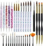Artdone 31pcs Nail Art Brushes, Set of 3, Dotting Tools