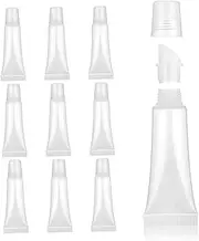 10PCS Empty Lip Gloss Tubes, 10ml Refillable Lip Balm Tubes, Transparent Leakproof Gloss Containers, Reusable Balm Squeeze for Eye Cream, Face Cream, Hand
