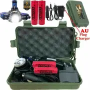90000LM Zoomable LED Headlamp Rechargeable Headlight CREE T6 Head Torch w/Box AU