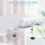 Desk Power Board with USB-C, 3 AC Outlets, 4 USB Ports, 2M Cord