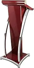 Lectern Stainless Steel Stand Podium 49x49x117cm Creative Curved Church Pulpit for Speakers, Lectures and Other Occasions