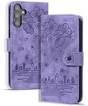YBFJCE Wallet Case for Samsung Galaxy S23 Plus,Magnetic Folio PU Leather Case Wallet Flip Cover with Card Holder,Protective Phone Cover for Samsung Galaxy S23 Plus,Purple
