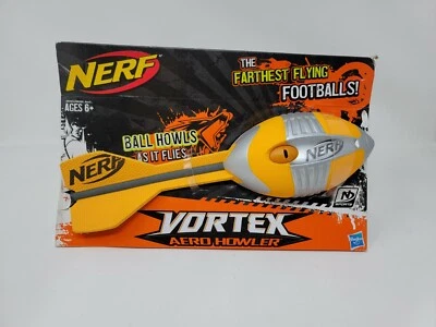 New NERF Aero Whistler Howler Vortex Football ball Orange Silver 2012 Hasbro