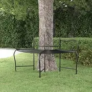 Tree Bench 150 cm, Black Steel Outdoor Patio Furniture, Weatherproof Garden Seating for Yard, Park