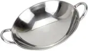 WATIIFUFU Flat Bottom Stainless Steel Cooking Pot Portable Hot Pot with Dual Handles for Camping Household Use Quick Heating Cookware