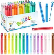 Inscraft Bubble Wand, 90 Pack Mini Bubble Wands Bulk 15 Colors for Summer Toys, Wedding, Outdoor Indoor Activity Use, Bubbles Party Favors for Kids Toddlers