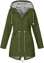 [HIFI7] Women's Lightweight Waterproof Rain Jacket Raincoat with Hood Waterproof Windbreaker Transition Jacket Breathable Coat