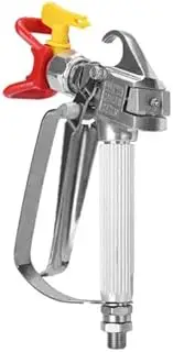 AIMALL 3600 PSI Airless Spray Gun Paint Sprayer Painting W Tip Guard Fits Titan Wagner, High-Speed 1200 RPM, Red and Silver with 0.45 Inch Tip & Tip Guard
