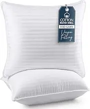 Utopia Bedding (2 Pack) Premium Plush Pillow - Fiber Filled Bed Pillows - European Size 26 x 26 Inches - Cotton Blend Pillows for Sleeping - Fluffy and Soft Pillows