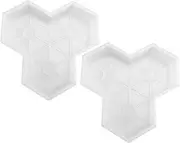 KONTONTY 2pcs Maple Leaf Concrete Brick Mold for Garden Walkway Unique Stepping Stone Paving Tool for Pathway Creation for Sidewalks Patios and Squares