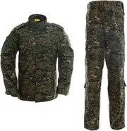 [Minghe] Military Tactical Men's Combat Uniform Set Shirt and Pants Sets Cp Camo Uniforms for Army Airsoft Paintball Hunting…, Jungle Digital, Large