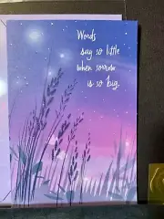 FREE SHIPPING @ $20 Sympathy Condolences Card Elegant Purple Beautiful Sentiment