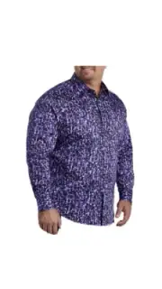 Robert Graham Men's Monetta Purple Printed Classic-Fit Shirt 4XLT