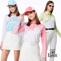 在飛比找PChome24h購物優惠-【Lynx Golf】女款合身版吸溼排汗配色線條設計立體貼膜