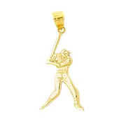14K Gold Baseball Batter Charm