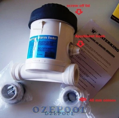 WATERKING Inline Auto Pool Chlorine Feeder Dispenser, FREE POSTAGE