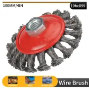 4'' Twist Knot Flat Wire Brush Wheel For Deburring Derusting Tool Angle Grinder