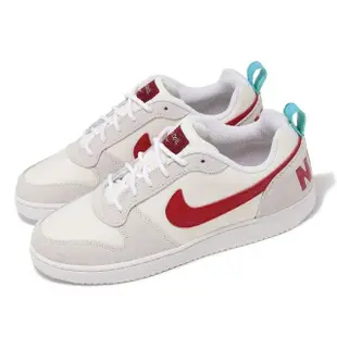 【NIKE 耐吉】休閒鞋 Court Borough Low Prem 男鞋 白 紅 麂皮 尼龍 經典 低筒(HF0734-161)