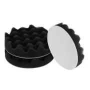 3pcs Buffing Sponge Pads 5" Polishing Wheel Waffle Finishing Grip Pad, Black