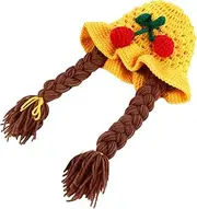 [Minkissy] Twist Hat Hats Bonnet Knitted Cute First Knotted Fluffy Woven Weave Winter Hat Woolen Hat Wool Cap Knitting Hat Stylish Cherry Hat Warm Hat Red Yarn