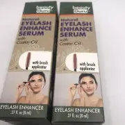 Beauty Guru Natural Eyelash Enhance Serum With Castor Oil W/brush Applicator 2p