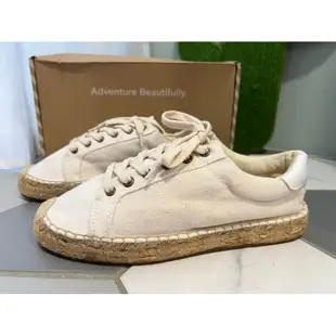 全新✨Soludos SNEAKER 厚底增高 米白色草編鞋 帆布白鞋 懶人鞋US8