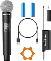 NEW BAXS Rechargeable Wireless Microphones, 150FT Cordless Handheld Dynamic Karaoke Wireless Mics,1/4'' Output for Karaoke, Meeting, Wedding,Singing, Church