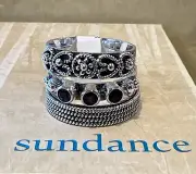 NWT Sundance Catalog Silver “Amethyst Amor Rings” Set Of 3 Size 10 $168