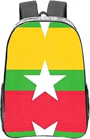 [DRTGEDS] Flag Of Myanmar Clear Backpack,High Capacity Clear Bag For Travel,Work,Festival, Concerts Women Men Unisex, Transparent, One Size, Travel Backpacks