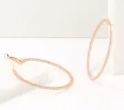 Diamonique x Lisa Freede 2" Inside-Outside Hoop Earrings, Rosetone