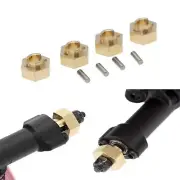 4Pcs Stable Brass Wheel Weight Hex Adapters For Axial SCX24 AXI90081 1/24 RC Car