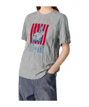 Bottega Veneta Crushed Printed Jersey T-Shirt S,XL,XS,M Light gray mixed colors
