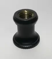 New Turned Brass Lamp Neck, Satin Black Finish, 1/8F Tap, 7/8" Ht. #BN946BK