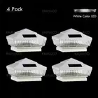 4 Pack White 6"x 6" Outdoor Solar Post Cap Fence Light White Color LED PVC/Vinyl