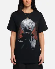[GOAT CREW] Goat Crew X Tokyo Ghoul Kaneki T-shirt Black - Size L L Black