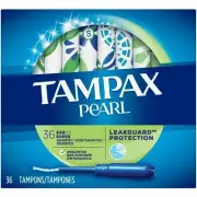 Tampax Pearl Tampons LeakGuard Protection Super Absorbency Unscented 36Ct 2 Pack