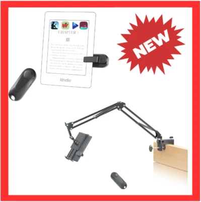 Tablet Holder for Kindle Reading in Bed with Remote Page Turner, Easy Adjust
