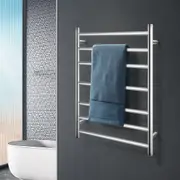 ACA 7 Bars Round Electric Heated Towel Rail Rack Warmer Wall Mounted Stainless Steel Chrome SAA