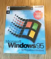 New Sealed Microsoft Windows 95 OS 3.5" Floppy MS-DOS PCs RARE 1995 USA