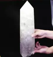 14.75lb Natural Clear White Quartz Crystal Tower Obelisk Wand Point Specimen