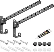 sourcing map Wall Mount Clothes Hanger, 13 Inch Clothing Rack Coat Hangers Foldable Hanger Rack Wall Hook for Bathroom Bedroom Kitchen, Grey