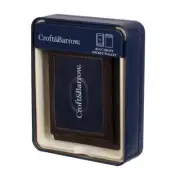 New Croft & Barrow Mens Magnetic Front-Pocket Faux Leather Wallet Brown MSRP $28