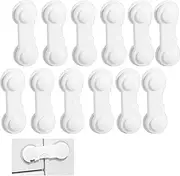 LuojinLuoda 12-Pack Child Proof Locks for Cabinet Doors, Pantry, Closet - Self-Adhesive No Drill Baby Proofing System, Secure Child Safety Locks for Wardrobe, Cupboard & Drawers, Reliable Door Lock & Cabinet Lock