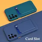 For Samsung Galaxy S25 Ultra S24 S22 S21 Plus Soft Silicone Card Slot Case Cover